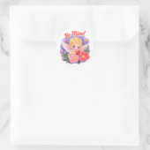 Schattige Valentijnsdag Cupido met "Wees van mij" Ronde Sticker (Tas)