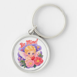 Schattige Valentijnsdag Cupido met "Wees van mij" Sleutelhanger