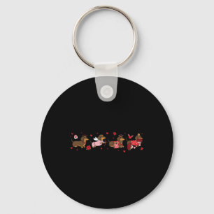 Schattige Valentijnsdag Dachshund Cupido Puppy Hon Sleutelhanger