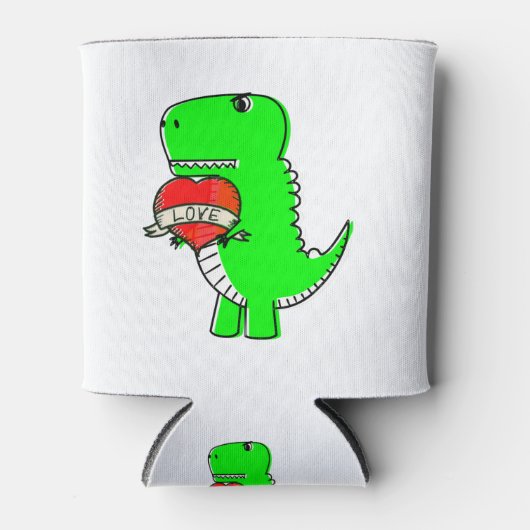Schattige Valentijnsdag Dinosaurussen Blikjeskoeler (Voorkant)