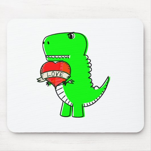 Schattige Valentijnsdag Dinosaurussen Muismat (Voorkant)