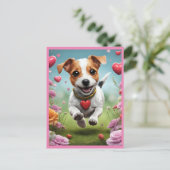 Schattige Valentijnsdag Dog briefkaart (Staand voorkant)