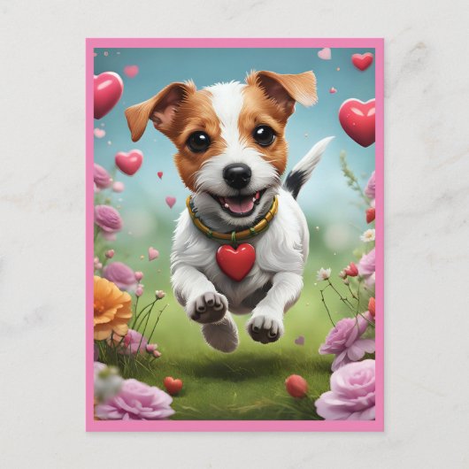 Schattige Valentijnsdag Dog briefkaart (Voorkant)