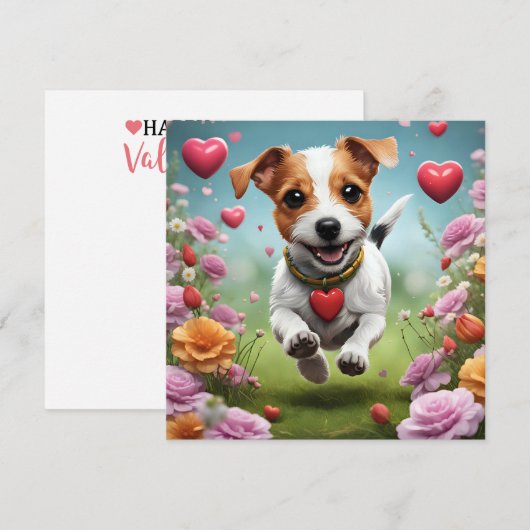 Schattige Valentijnsdag Dog wenskaart (Voorkant / Achterkant)