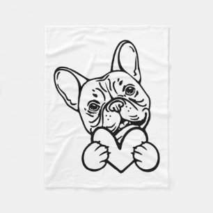 Schattige Valentijnsdag Franse Bulldog Liefhebber Fleece Deken