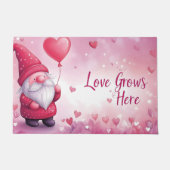 Schattige Valentijnsdag Gnome met hartballon Deurmat (Voorkant)