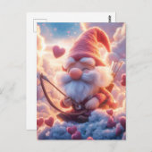Schattige Valentijnsdag Gnome met pijl en boog Briefkaart (Voorkant / Achterkant)