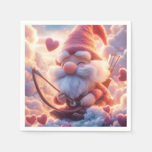 Schattige Valentijnsdag Gnome met pijl en boog Servet