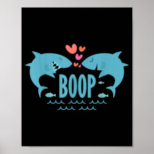 Schattige Valentijnsdag Haaien Kusjes - Boop Bumpi Poster