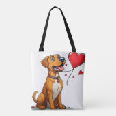 Schattige Valentijnsdag hond Tote Bag (Achterkant)