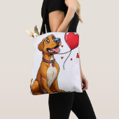 Schattige Valentijnsdag hond Tote Bag (Dichtbij)