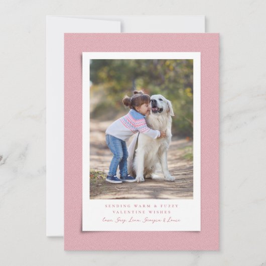 Schattige Valentijnsdag huisdier foto warm wazig z Feestdagenkaart (Voorkant)