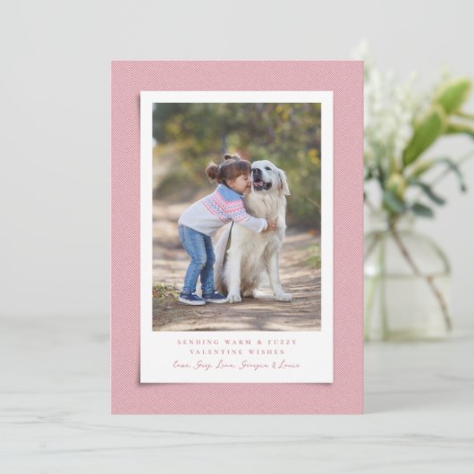 Schattige Valentijnsdag huisdier foto warm wazig z Feestdagenkaart (Staand voorkant)
