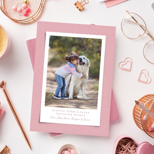 Schattige Valentijnsdag huisdier foto warm wazig z Feestdagenkaart