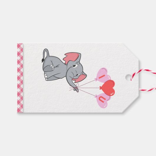 schattige Valentijnsdag Ik hou van je hart Cadeaulabel (Voorkant (Horizontaal))