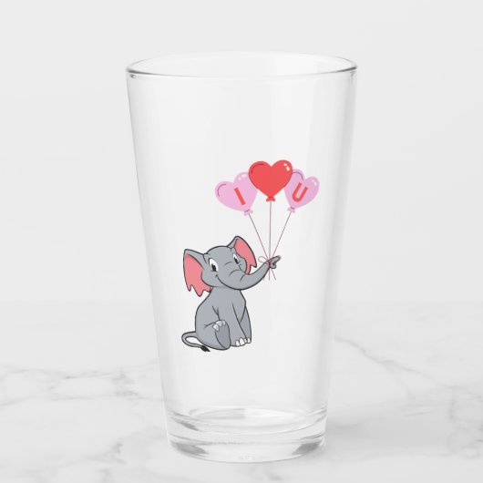 schattige Valentijnsdag Ik hou van je hart Glas (Voorkant)