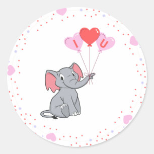 schattige Valentijnsdag Ik hou van je hart Ronde Sticker