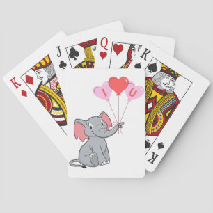 schattige Valentijnsdag ik hou van je olifant Pokerkaarten