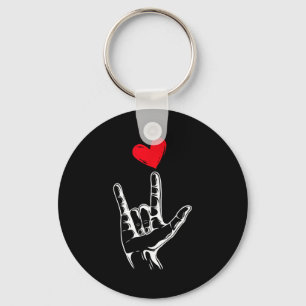 Schattige Valentijnsdag_ Ik Hou Van Jou Hand Gebar Sleutelhanger