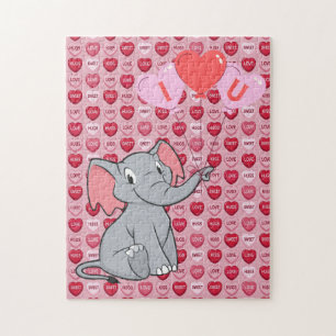 schattige Valentijnsdag ik hou van jou hart Legpuzzel