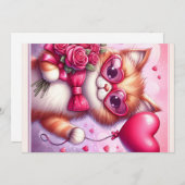 Schattige Valentijnsdag kat/kitten Feestdagenkaart (Voorkant / Achterkant)