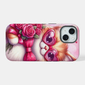 Schattige Valentijnsdag kat/kitten iPhone 15 Case (Achterkant horizontaal)