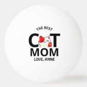 schattige Valentijnsdag kattemoeder personaliseert Pingpongbal (Voorkant)