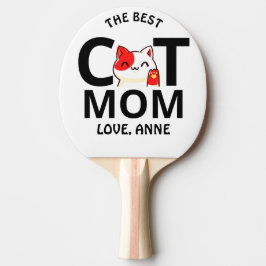 schattige Valentijnsdag kattemoeder personaliseert Tafeltennisbatje