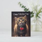 Schattige Valentijnsdag Kitten Briefkaart (Staand voorkant)