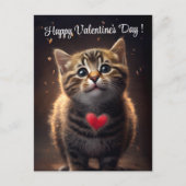Schattige Valentijnsdag Kitten Briefkaart (Voorkant)