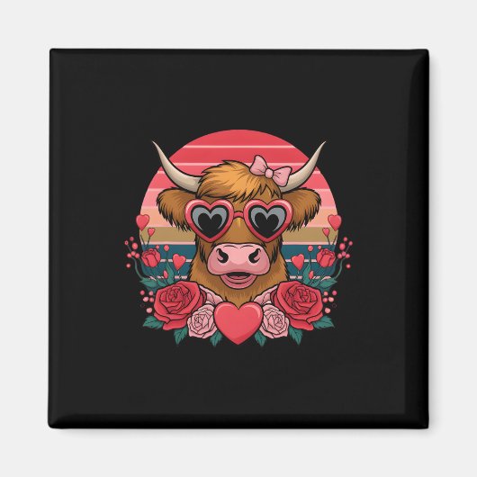 Schattige Valentijnsdag Koe Liefhebber Grappige Va Magneet (Voorkant)