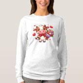 Schattige Valentijnsdag koe T-shirt (Voorkant)