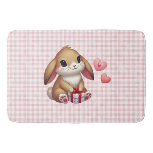 Schattige Valentijnsdag konijn konijn  Badmat (Voorkant)