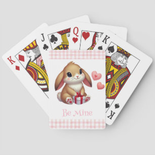 Schattige Valentijnsdag konijn konijntje Pokerkaarten