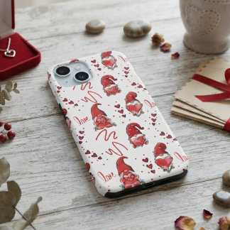 Schattige Valentijnsdag-liefdeskabouters iPhone 15 Case