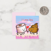 Schattige Valentijnsdag Notitiekaartje (Voorkant / Achterkant in situ)