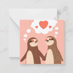 Schattige Valentijnsdag Notitiekaartje