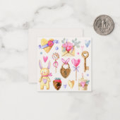 Schattige Valentijnsdag Notitiekaartje (Voorkant / Achterkant in situ)