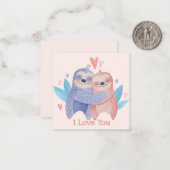 Schattige Valentijnsdag Notitiekaartje (Voorkant / Achterkant in situ)