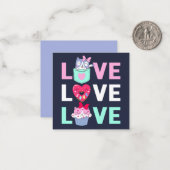 Schattige Valentijnsdag Notitiekaartje (Voorkant / Achterkant in situ)