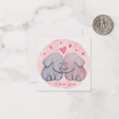 Schattige Valentijnsdag Notitiekaartje (Voorkant / Achterkant in situ)