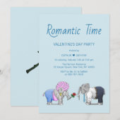 Schattige Valentijnsdag Olifanten Kaart (Voorkant / Achterkant)