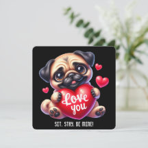 Schattige Valentijnsdag Pup - Valentijnsdagkaart