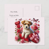 Schattige Valentijnsdag Puppies Kinderen   Feestdagenkaart (Voorkant / Achterkant)