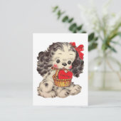 schattige  Valentijnsdag puppy Feestdagenkaart (Staand voorkant)