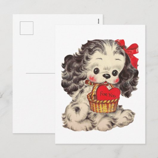 schattige  Valentijnsdag puppy Feestdagenkaart (Voorkant / Achterkant)