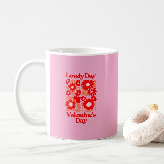 Schattige Valentijnsdag Romantisch Hart - Valentin Koffiemok (Met donut)