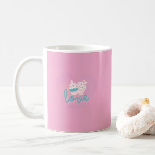 Schattige Valentijnsdag Romantisch Hart - Valentin Koffiemok (Met donut)