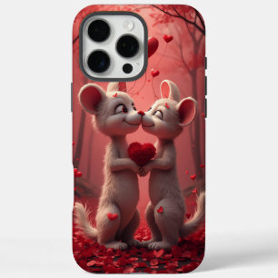 Schattige Valentijnsdag Romantische Muizen Verlief iPhone 16 Pro Max Hoesje