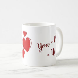 Schattige Valentijnsdag Rood Jij + Ik = Wij Koffiemok
